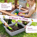 Wooden Mud Kitchen Set with Running Water Faucet Tank by LJGDeals