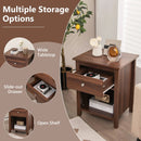 Wooden Nightstand with Slide-out Drawer and Open Shelf by LJGDeals