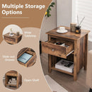 Wooden Nightstand with Slide-out Drawer and Open Shelf by LJGDeals
