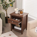 Wooden Nightstand with Slide-out Drawer and Open Shelf by LJGDeals