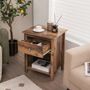 Wooden Nightstand with Slide-out Drawer and Open Shelf by LJGDeals