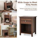 Wooden Nightstand with Slide-out Drawer and Open Shelf by LJGDeals