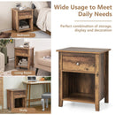 Wooden Nightstand with Slide-out Drawer and Open Shelf by LJGDeals