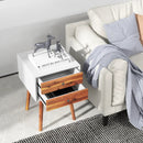 Wooden Nightstand Mid-Century End Side Table with 2 Storage Drawers by LJGDeals