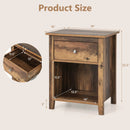 Wooden Nightstand with Slide-out Drawer and Open Shelf by LJGDeals