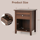 Wooden Nightstand with Slide-out Drawer and Open Shelf by LJGDeals