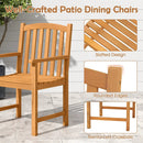 Solid Acacia Wood Patio Chairs Set of 2 with Slatted Seat and Inclined Backrest for Porch by LJGDeals