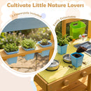 Wooden Outdoor Mud Kitchen for Kids with Wheels - Yellow