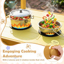 Wooden Outdoor Mud Kitchen for Kids with Wheels - Yellow