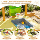 Wooden Outdoor Mud Kitchen for Kids with Wheels - Yellow