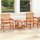 Wooden Patio Chairs Set of 2 with Inclined Backrests by DirectDeals