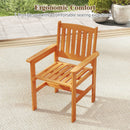 Wooden Patio Chairs Set of 2 with Inclined Backrests by DirectDeals