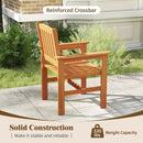 Wooden Patio Chairs Set of 2 with Inclined Backrests by LJGDeals
