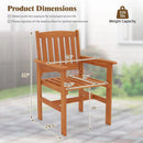 Wooden Patio Chairs Set of 2 with Inclined Backrests by LJGDeals