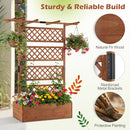 Wooden Planter Box with Lattice Trellis Raised Garden Bed Privacy Screen with Flat Roof by DirectDeals