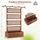 Wooden Planter Box with Lattice Trellis Raised Garden Bed Privacy Screen with Flat Roof by LJGDeals
