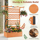 Wooden Planter Box with Lattice Trellis Raised Garden Bed Privacy Screen with Flat Roof by LJGDeals