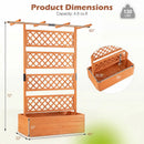 Wooden Planter Box with Lattice Trellis Raised Garden Bed Privacy Screen with Flat Roof by LJGDeals