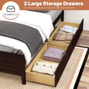 Full Size Bed Frame with Storage Drawers and Solid Wood Headboard by LJGDeals