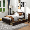 Twin Size Bed Frame with Storage Drawers by LJGDeals