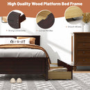 Twin Size Bed Frame with Storage Drawers-Espresso