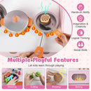 Wooden Play Kitchen for Kids Pretend Play Toy Kitchen Set with Clock Gift for Boys and Girls 3 +Pink by LJGDeals