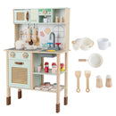 Wooden Play Kitchen for Kids with Lights and Sounds Retro Style With Accessories-Green by LJGDeals