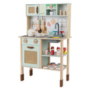 Wooden Play Kitchen for Kids with Lights and Sounds Retro Style With Accessories-Green by LJGDeals