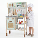 Wooden Play Kitchen for Kids with Lights and Sounds Retro Style With Accessories-Green by LJGDeals