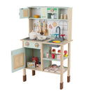 Wooden Play Kitchen for Kids with Lights and Sounds Retro Style With Accessories-Green by LJGDeals