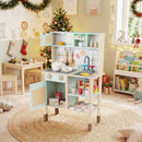 Wooden Play Kitchen for Kids with Lights and Sounds Retro Style With Accessories-Green by LJGDeals