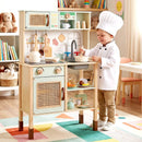 Wooden Play Kitchen for Kids with Lights and Sounds Retro Style With Accessories-Green by LJGDeals