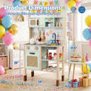 Wooden Play Kitchen for Kids with Lights and Sounds Retro Style With Accessories-Green by LJGDeals