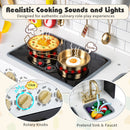 Wooden Play Kitchen for Kids with Realistic Lights and Sounds