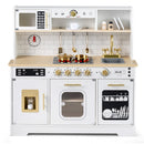 Wooden Play Kitchen for Kids with Realistic Lights and Sounds