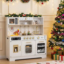 Wooden Play Kitchen for Kids with Realistic Lights and Sounds by DirectDeals