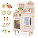 Wooden Play Kitchen Set for Kids with Stove, Sink & Faucet