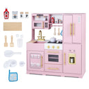 Wooden Play Kitchen with Lights & Sounds for Kids Ages 3+