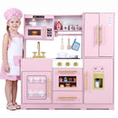 Wooden Play Kitchen with Lights & Sounds for Kids Ages 3+