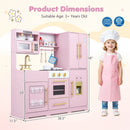 Wooden Play Kitchen with Lights & Sounds for Kids Ages 3+