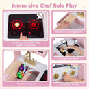 Wooden Play Kitchen with Lights & Sounds for Kids Ages 3+
