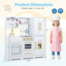 Wooden Play Kitchen with Lights & Sounds for Kids Ages 3+