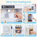 Wooden Play Kitchen with Lights & Sounds for Kids Ages 3+