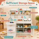 Wooden Play Kitchen Set with Lights & Sounds - White