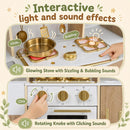Wooden Play Kitchen Set with Lights & Sounds for Toddlers