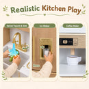 Wooden Play Kitchen Set with Lights & Sounds for Toddlers