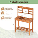 Wooden Potting Bench Table 61" Garden Planting Workstation with 3-Tier Open Shelf-Brown by LJGDeals