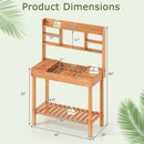 Wooden Potting Bench Table Garden Planting Workstation with 3-Tier Open Shelf by LJGDeals