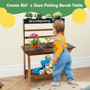 Wooden Potting Bench Table Outdoor Mud Kitchen with Solid Fir Wood Frame-Natural by LJGDeals