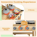 Wooden Play Kitchen with Bench and Cooking Accessories by LJGDeals